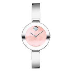 Movado BOLD Crystal Accent and Stainless Steel Bangle Bracelet Watch 28mm - 3601178
