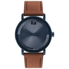 Movado bold blue leather strap shop