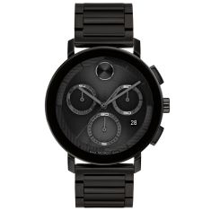 Movado BOLD Evolution 2.0 Chronograph Black Dial Bracelet Watch 42mm - 3601099