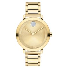 Movado BOLD Evolution 2.0 Crystal Accent and Pale Gold Ionic-Plated Bracelet Watch | 34mm | 3601106