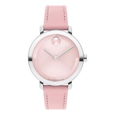 Movado BOLD Evolution 2.0 Pink Leather Strap Watch 34mm - 3601159