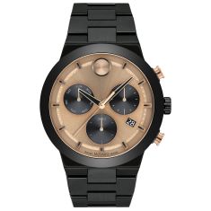 Movado BOLD Fusion Chronograph Black Ion-Plated Bracelet Watch | 44.5mm | 3600897