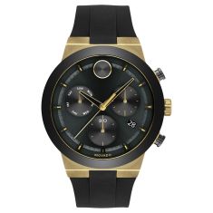 Movado BOLD Fusion Chronograph Black Silicone Strap Watch | 44.5mm | 3600712
