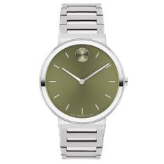 Movado BOLD Horizon Olive Green Dial Stainless Steel Watch | 40mm | 3601074