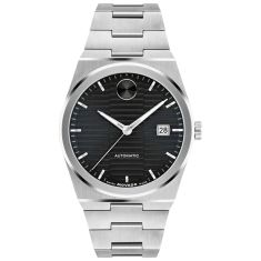 Movado BOLD Quest Automatic Black Dial Stainless Steel Bracelet Watch 39mm - 3600941