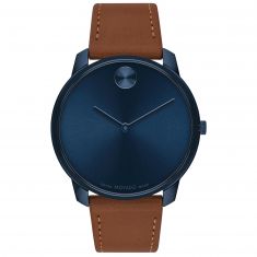 Movado BOLD Thin Brown Leather Strap Watch | 42mm | 3600830