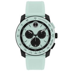 Movado BOLD TR90 Chronograph Seafoam Blue Dial and Silicone Strap Watch 43.5mm - 3601212
