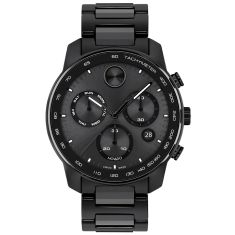 Movado BOLD Verso Chronograph Black Ceramic Watch 44mm - 3601103