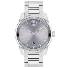 Movado BOLD Verso Grey Dial Stainless Steel Bracelet Watch 42mm - 3601204