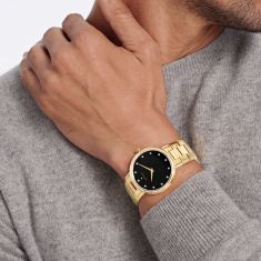 Movado Faceto Diamond Yellow Gold-Tone Watch | 39mm | 0607483