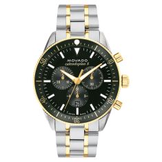 Movado Heritage Calendoplan S Green Dial Two-Tone Stainless Steel Link Bracelet Watch | 42mm | 3650167