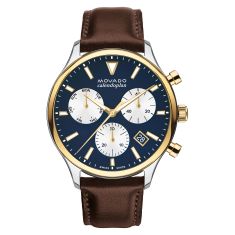Movado Heritage Series Calendoplan Dark Blue Dial Leather Strap Watch | 42mm | 3650162