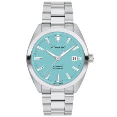 Movado Heritage Series Datron Automatic Blue Dial Stainless Steel Watch 40mm - 3650175