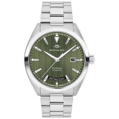 Movado Heritage Series Datron Automatic Green Dial Stainless Steel Watch 40mm - 3650178