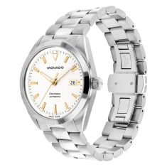 Movado Heritage Series Datron Automatic Ivory Dial Stainless Steel Watch 40mm - 3650196