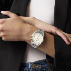 Movado Heritage Series Datron Automatic Ivory Dial Stainless Steel Watch 40mm - 3650196