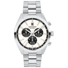 Movado Heritage Series Datron Ivory  Dial Stainless Steel Bracelet Watch 41mm - 3650197