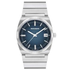Movado Heritage Series Ondoplan Blue Dial Stainless Steel Bracelet Watch 36mm - 3650215