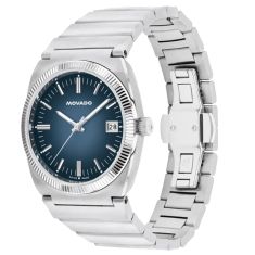 Movado Heritage Series Ondoplan Blue Dial Stainless Steel Bracelet Watch 36mm - 3650215