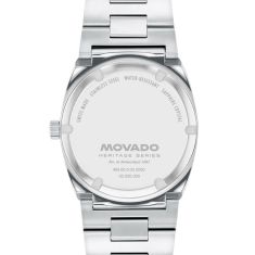 Movado Heritage Series Ondoplan Blue Dial Stainless Steel Bracelet Watch 36mm - 3650215