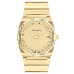 Movado Heritage Series Ondoplan Pale Gold Ionic Plated Stainless Steel Bracelet Watch 36mm - 3650217