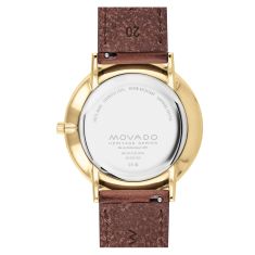 Movado Heritage Series Silhouette Black Dial Leather Strap Watch | 40mm | 3650131