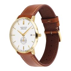Movado Heritage Series Silhouette White Dial Leather Strap Watch 40mm - 3650154
