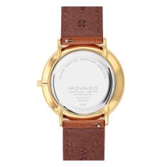 Movado Heritage Series Silhouette White Dial Leather Strap Watch 40mm - 3650154