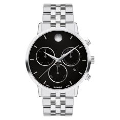 Movado Museum Classic Black Dial Stainless Steel Bracelet Watch 42mm - 0607776