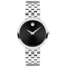 Movado Museum Classic Black Dial Stainless Steel Watch 29.5mm - 0607813
