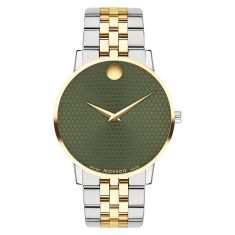 Movado Museum Classic Gree Dial Two-Tone Stainless Steel Bracelet 40mm - 0607849