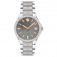 Movado SE Diamond Bezel Grey Mother-of-Pearl Dial Two-Tone Watch | 32mm | 0607706