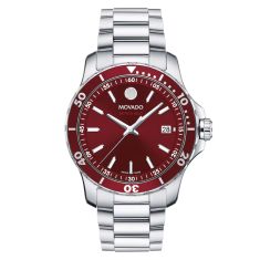 Movado Series 800 Red Dial Stainless Steel Watch 40mm - 2600178