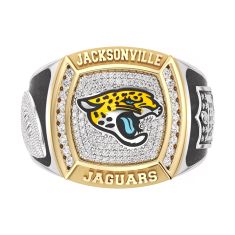 NFL TrueFans Jacksonville Jaguars 1/2ctw Diamond Two-Tone Yellow Gold and Sterling Silver Ring