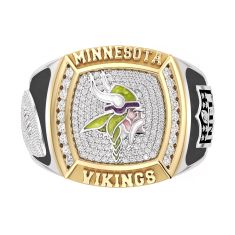 NFL TrueFans Minnesota Vikings 1/2ctw Diamond Two-Tone Yellow Gold and Sterling Silver Ring