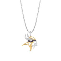 NFL TrueFans Minnesota Vikings Cubic Zirconia Sterling Silver and Gold-Plated Pendant Necklace
