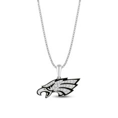NFL TrueFans Philadelphia Eagles Cubic Zirconia Sterling Silver Pendant Necklace