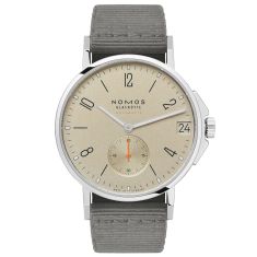 NOMOS Ahoi Neomatik 38 Date Sand Beige Dial Dark Gray Textile Strap Watch 38.5mm - 527