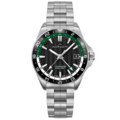 NORQAIN Adventure NEVEREST GMT Black Dial Green and White Ring Stainless Steel Automatic Watch 41mm - NN1100SC1CG/BE111/150SSG