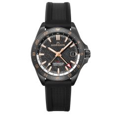 NORQAIN Adventure NEVEREST GMT Glacier Black Rubber Strap Watch 41mm - NNB1100BC1CG/BGL113