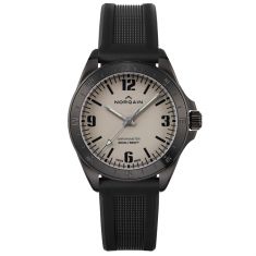 NORQAIN Adventure NEVEREST Night Sight DLC Ivory Luminova Dial Black Rubber Strap Automatic Watch 40mm - NNB1001BBWA/IL107/15BR.18B