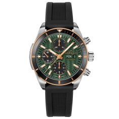 NORQAIN Adventure Sport Chrono Day/Date Limited Edition Green Dial Black Rubber Strap Watch 41mm - N1500GA1ILC/E153/15BR.18S