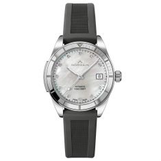 NORQAIN Adventure Sport Mother-of-Pearl Diamond Dial Grey Rubber Strap Automatic Watch | 37mm | N1800SP81A/M18D/18GRE.16S