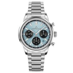 NORQAIN Freedom 60 Chrono Ice Blue Dial Stainless Steel Limited Edition Watch | 40mm | N2201S22C/IA221/201SG