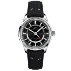 NORQAIN Freedom 60 GMT Black Dial Black Perlon Rubber Strap Automatic Watch | 40mm | NN2100SG/B211/20BPR.18S