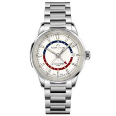 NORQAIN Freedom 60 GMT Opaline Dial Stainless Steel Automatic Watch 40mm - NN2100SG/O211/201SG