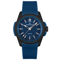 NORQAIN Independence Wild ONE Black & Blue Mesh Rubber Strap Automatic Watch | 42mm | NNQ3000QBA1A/A001/3W1AR.20BQ