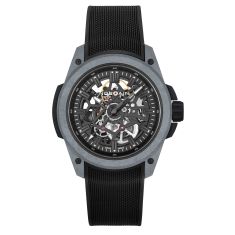 NORQAIN Independence Wild ONE Skeleton Grey Black Rubber Strap Watch 42mm - NNQ3000QGB1AS/B018