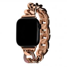 Olivia Burton Apple Watch Strap | Rose Gold-Tone and Rainbow Crystals | 38mm, 40mm, and 41mm | 24300005