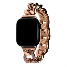 Olivia Burton Apple Watch Strap | Rose Gold-Tone and Rainbow Crystals | 38mm, 40mm, and 41mm | 24300005